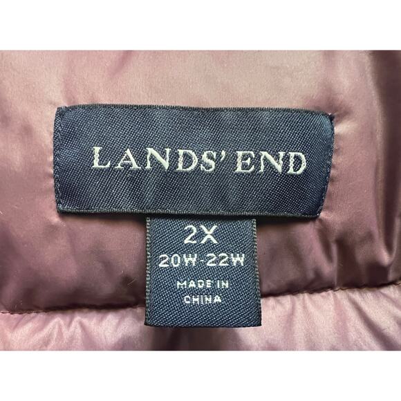 Lands' End 2X Women's Plus Size Down Puffer Jacket 2X 20-22W Purple EUC - Picture 3 of 11